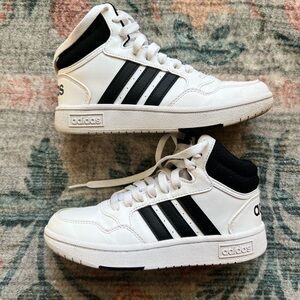 Kids Adidas White and Black High-Tops